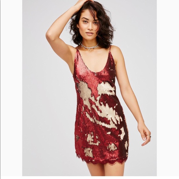 seeing double sequin slip dress